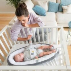 BabyMoov Réducteur De Lit En Coton Bio Cocoon Doomoo Ours Gris -Bébé Rêves Promos Magasin reducteur de lit en coton bio cocoon doomoo ours gris 3