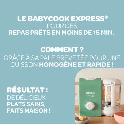 Beaba Robot Cuiseur Babycook Express Vert Sauge 7 Beaba Robot Cuiseur Babycook Express Vert Sauge – Image 7