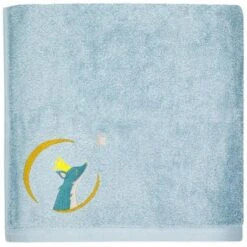 Serviette De Bain Bleue Renard Personnalisable (70 X 140 Cm)