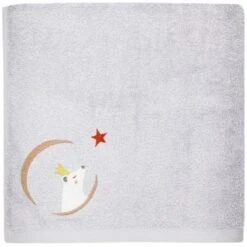 Serviette De Bain Grise Ours Personnalisable (50 X 100 Cm)