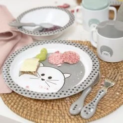 LÄSSIG Set De 3 Couverts Little Chums Chat -Bébé Rêves Promos Magasin set de 3 couverts little chums chat 3