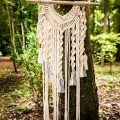 Suspension Bohème Macramé Ivoire -Bébé Rêves Promos Magasin suspension boheme macrame ivoire 4
