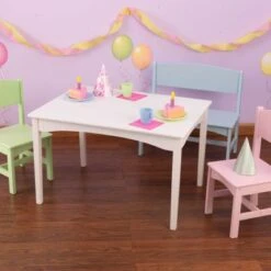 Bébé Rêves Promos Magasin -Bébé Rêves Promos Magasin table avec 2 chaises et banc en bois nantucket pastel 2