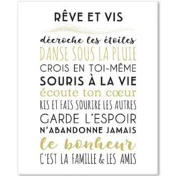 Tableau Rêve Et Vis Blanc (33 X 41 Cm)