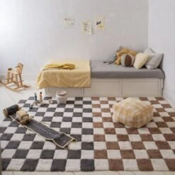 Lorena Canals Tapis Lavable Kitchen Tiles Gris Foncé (120 X 160 Cm) -Bébé Rêves Promos Magasin tapis lavable kitchen tiles gris fonce 120 x 160 cm 4