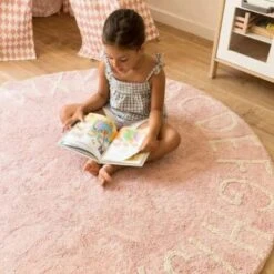 Lorena Canals Tapis Lavable Rond ABC Vintage Nude (150 Cm) -Bébé Rêves Promos Magasin tapis lavable rond abc vintage nude 150 cm 3