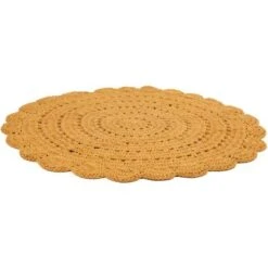 Tapis Lavable Rond Alma Crochet Mangue (120 Cm) -Bébé Rêves Promos Magasin tapis lavable rond alma crochet mangue 120 cm 3
