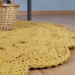 Tapis Lavable Rond Alma Crochet Mangue (120 Cm) -Bébé Rêves Promos Magasin tapis lavable rond alma crochet mangue 120 cm 7