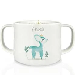 Tasse En Porcelaine Faon Bleu (personnalisable)