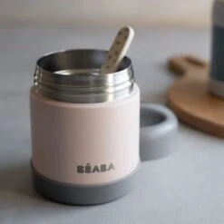 Beaba Thermos Alimentaire Dark Mist Et Light Pink (300 Ml) -Bébé Rêves Promos Magasin thermos alimentaire dark mist et light pink 300 ml 5