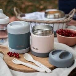 Beaba Thermos Alimentaire Light Mist Et Eucalyptus Green (300 Ml) -Bébé Rêves Promos Magasin thermos alimentaire light mist et eucalyptus green 300 ml 6