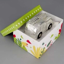 Tirelire Camion De Pompiers (métal Argenté) -Bébé Rêves Promos Magasin tirelire camion de pompiers metal argente 3