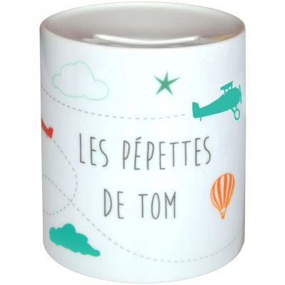 Tirelire Enfant Avion Bleue (personnalisable) 2 Tirelire Enfant Avion Bleue (personnalisable) – Image 2