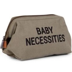 Childhome Trousse De Toilette Baby Necessities Toile Kaki -Bébé Rêves Promos Magasin trousse de toilette baby necessities toile kaki 4